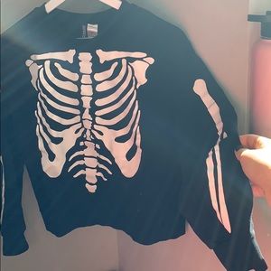 H&M skeleton sweatshirt, small, black.